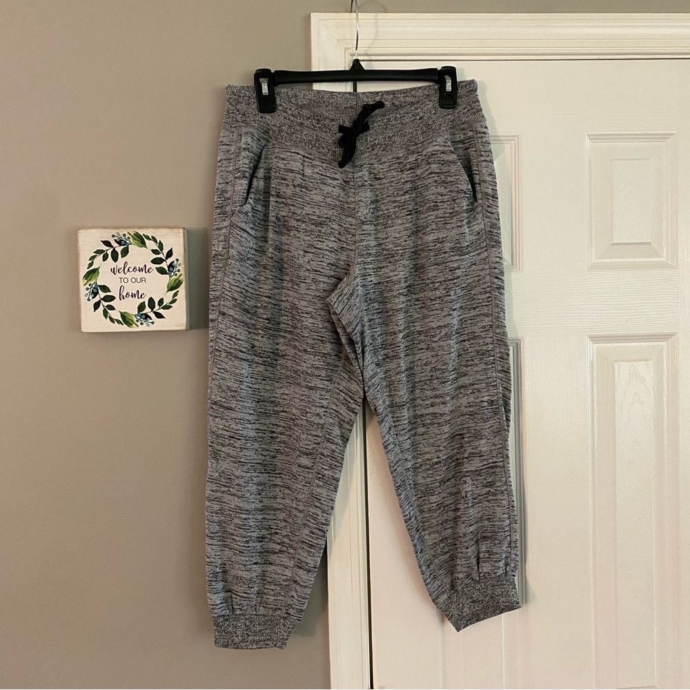 Athleta Techie Terry Sweat Pant Crop Joggers Heathered Gray Medium Womens